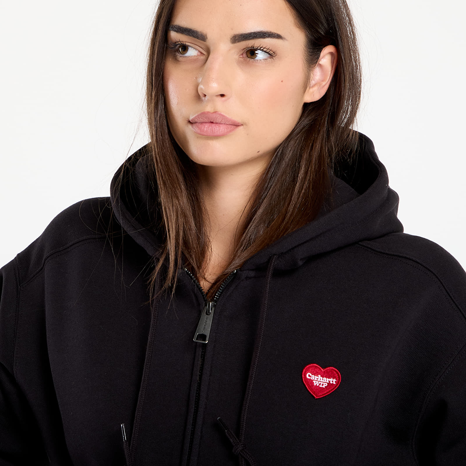 Kapucnis pulóverek és pulcsik Carhartt WIP Hooded Heart II Hartt Sweat Jacket Black