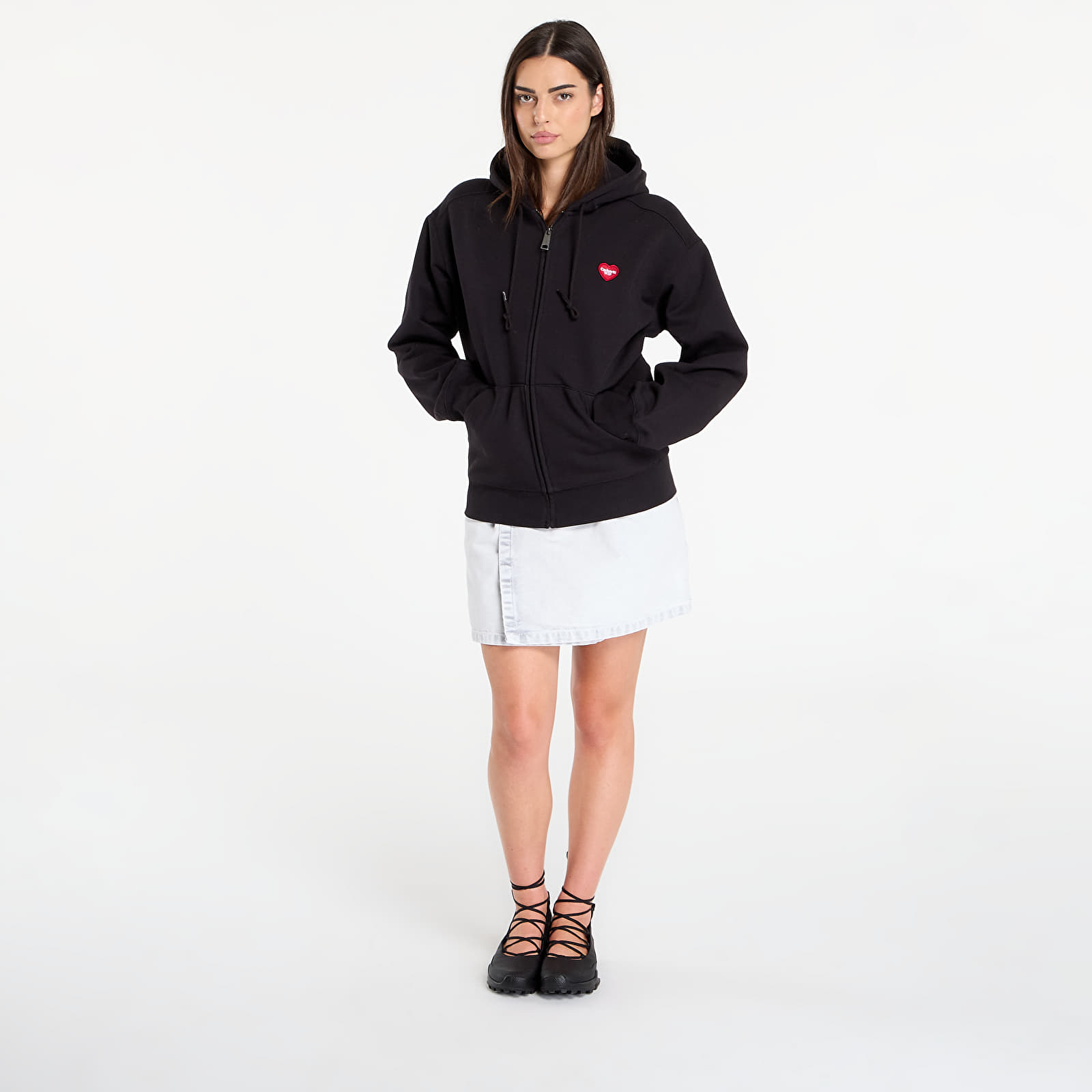Kapucnis pulóverek és pulcsik Carhartt WIP Hooded Heart II Hartt Sweat Jacket Black