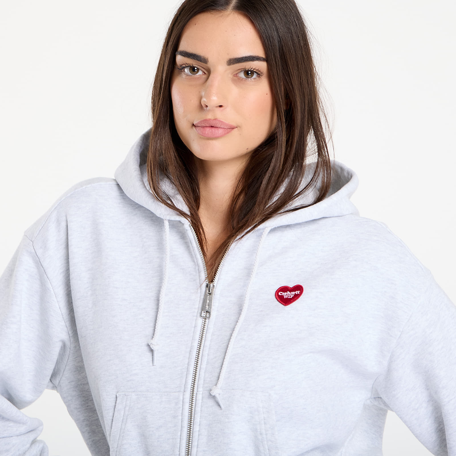 Sweatshirts Carhartt WIP W' Hooded Heart II Hartt Jacke Ash Heather