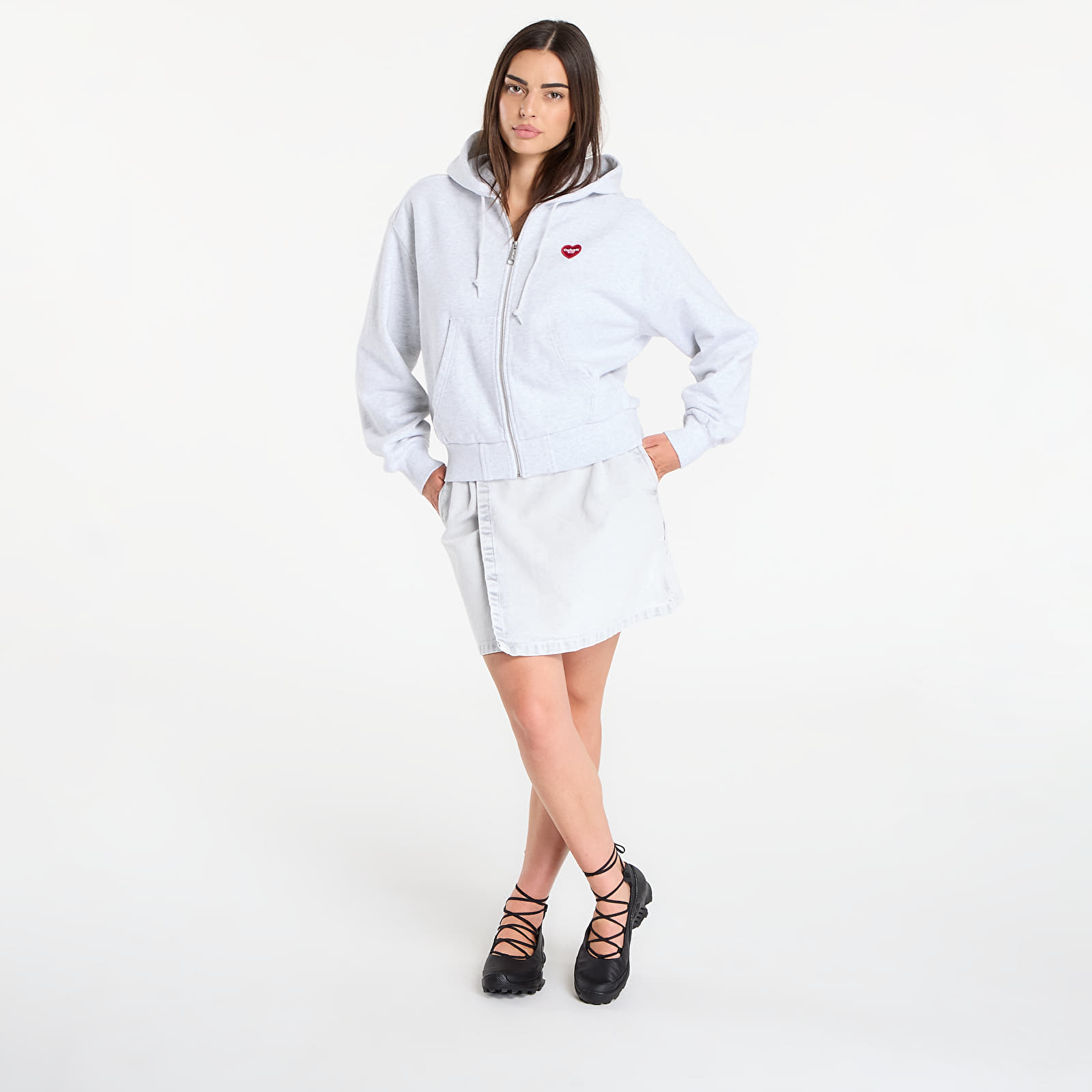Sweatshirts Carhartt WIP W' Hooded Heart II Hartt Jacke Ash Heather