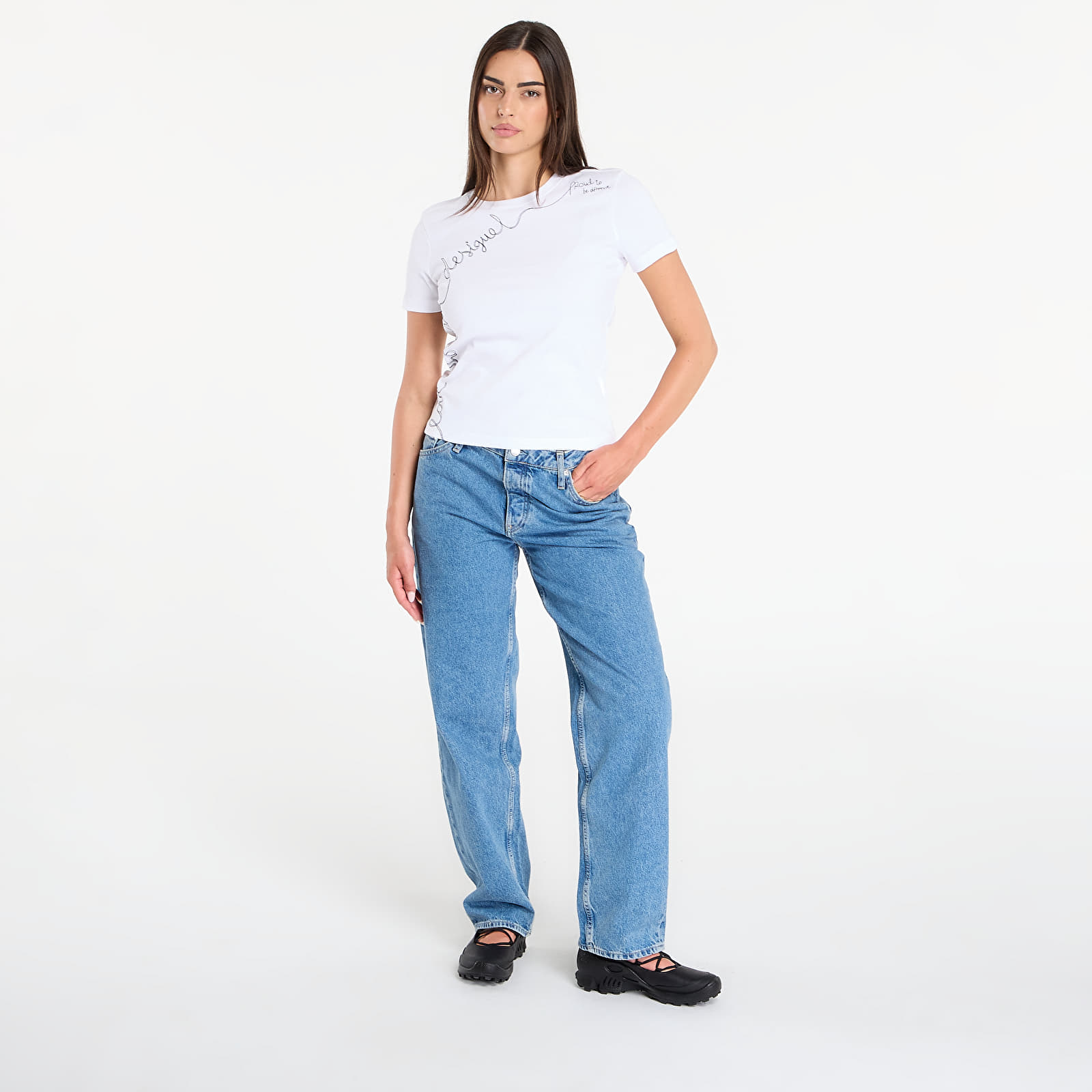 T-Shirts Desigual T-Shirt With Embroidered Lettering White