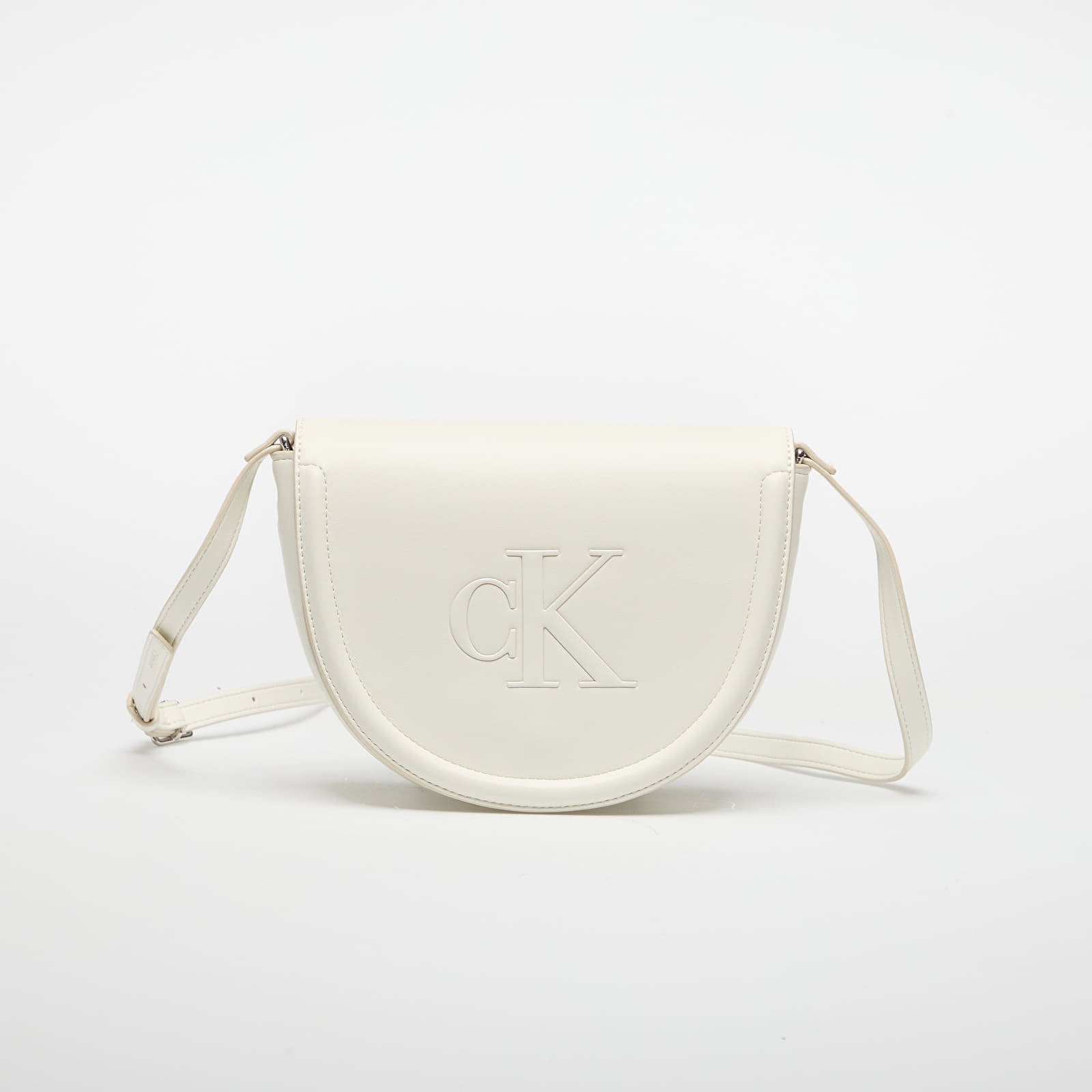 Calvin Klein Bold Ck Saddle Crossbody Lily White Universal
