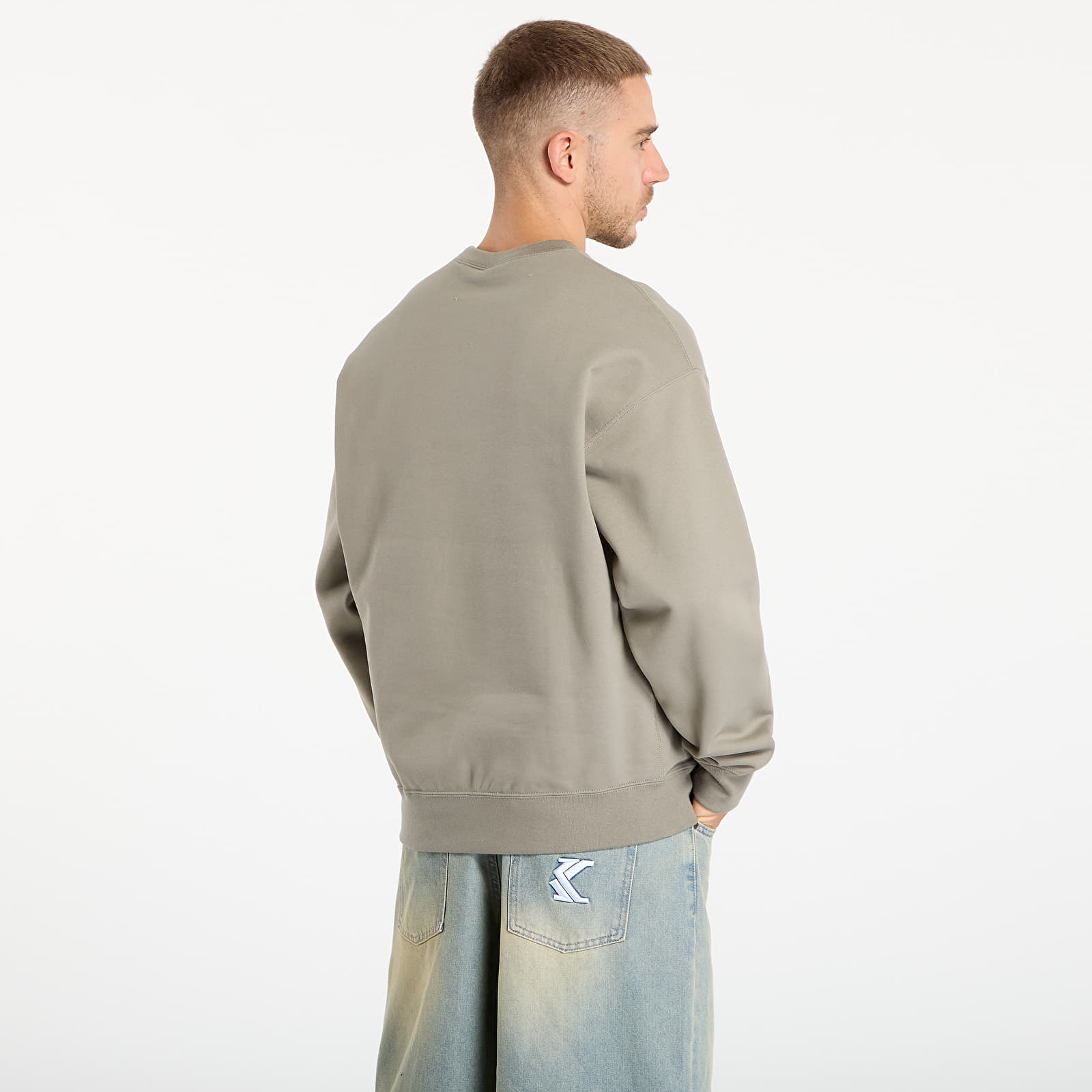 Мъжки суичъри Nike Solo Swoosh Men's Fleece Crew Light Army/ White