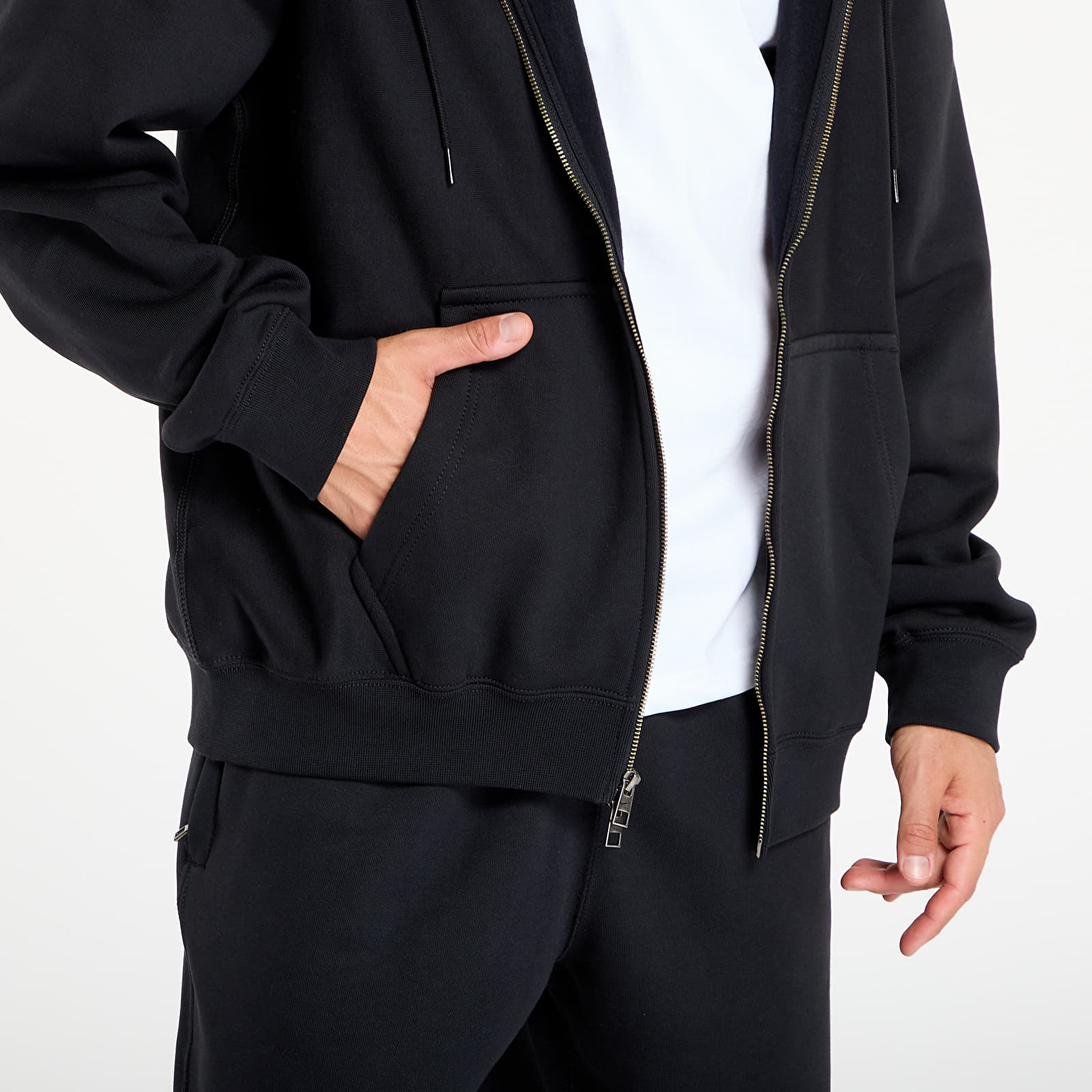 Kapucnis pulóverek és pulcsik Nike Solo Swoosh Men's Full-Zip Fleece Hoodie Black/ Black/ White