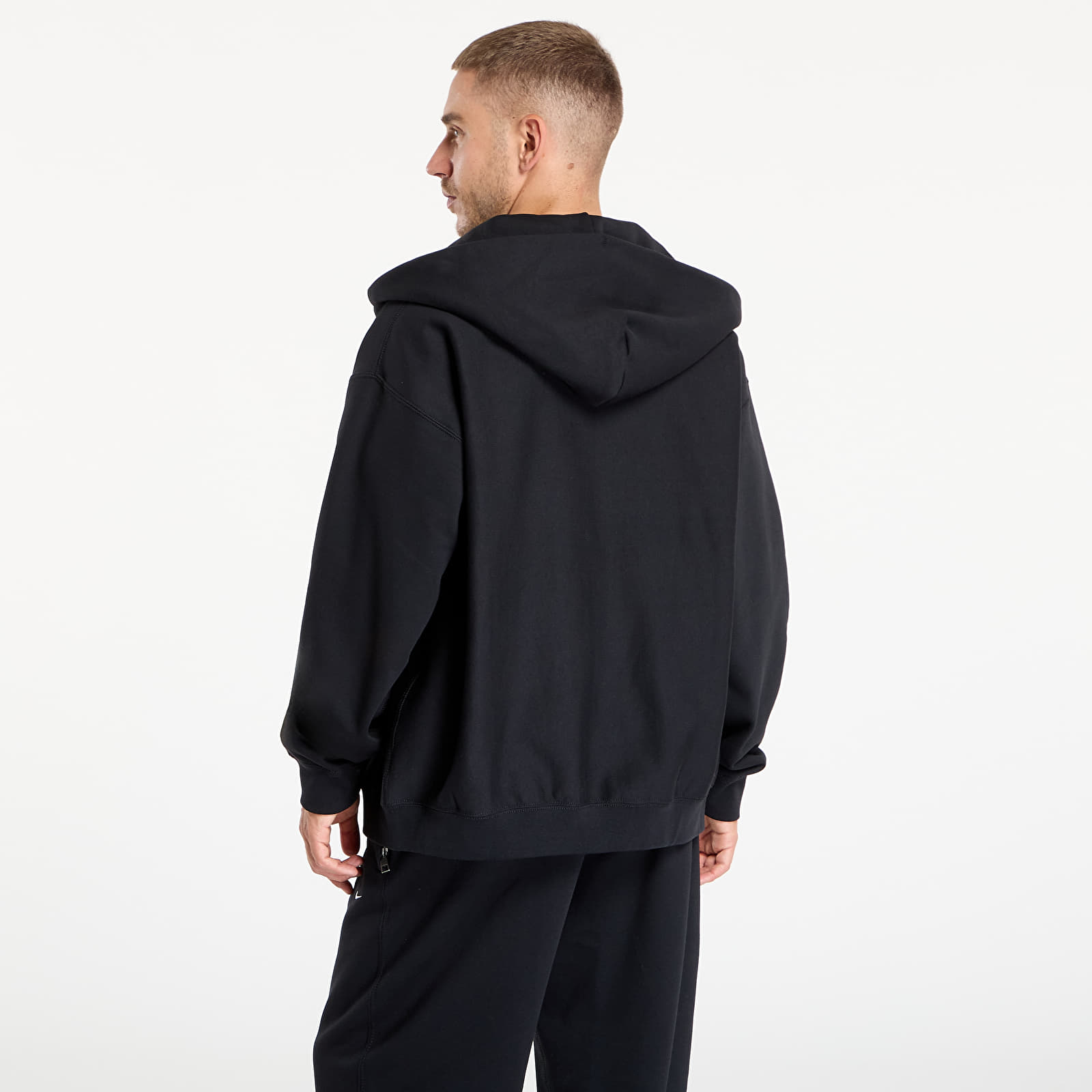 Kapucnis pulóverek és pulcsik Nike Solo Swoosh Men's Full-Zip Fleece Hoodie Black/ Black/ White