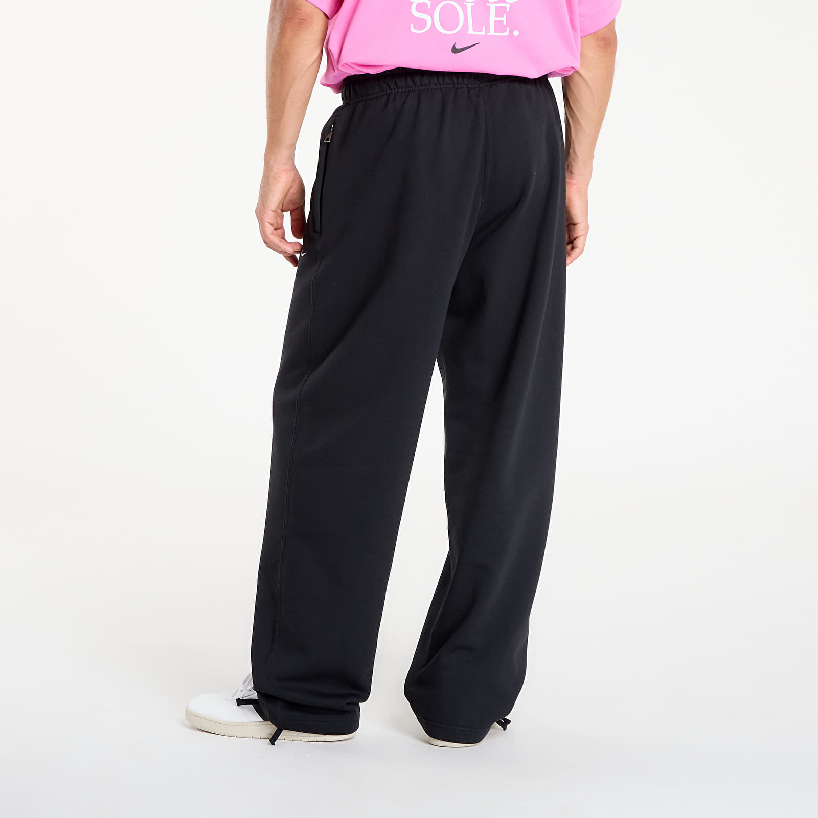 Jogginghosen Nike Solo Swoosh Men's Fleece Open-Hem Pants Black/ Black/ White