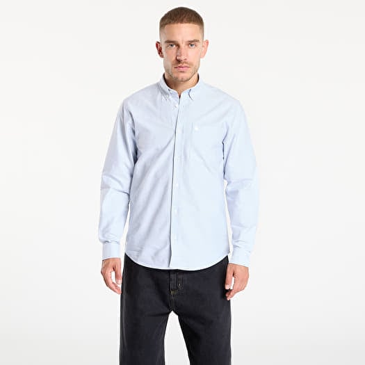 Carhartt WIP L/S C-Logo Shirt Blue Fog/ White