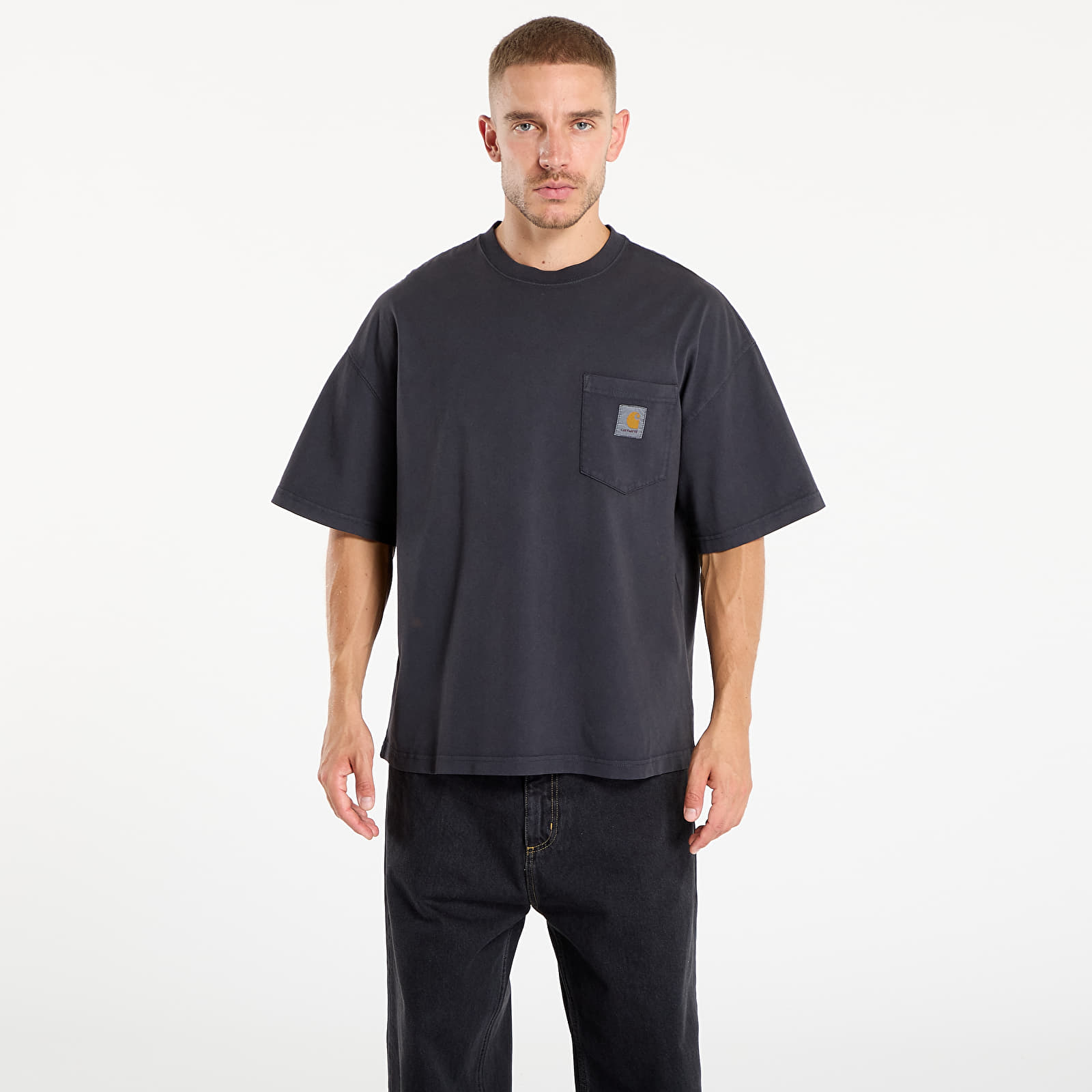 T-Shirts Männer Carhartt WIP S/S Hudson Pocket T-Shirt Black Chalk Wash