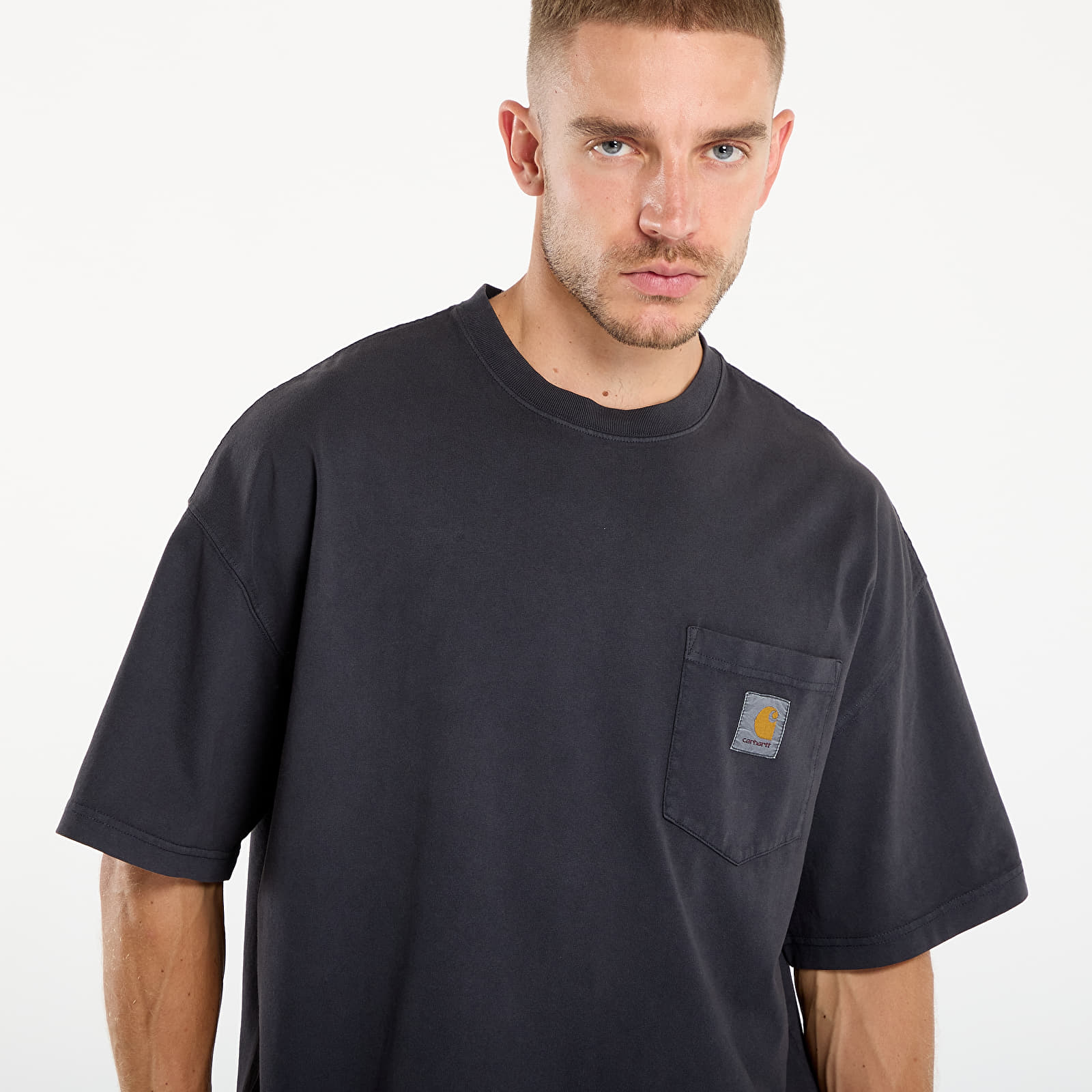 T-Shirts Männer Carhartt WIP S/S Hudson Pocket T-Shirt Black Chalk Wash