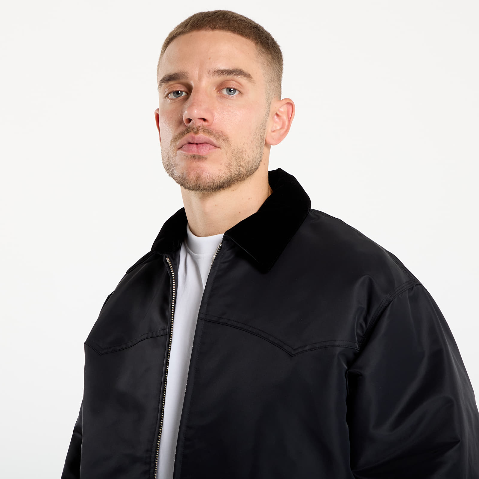 Herrenjacken Carhartt WIP Santa Fe Alumni Jacket Black/ Scarlet