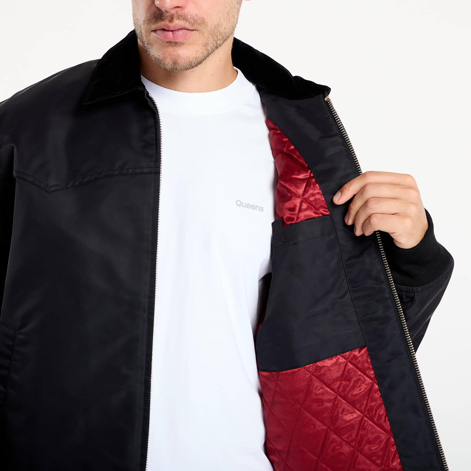 Herrenjacken Carhartt WIP Santa Fe Alumni Jacket Black/ Scarlet