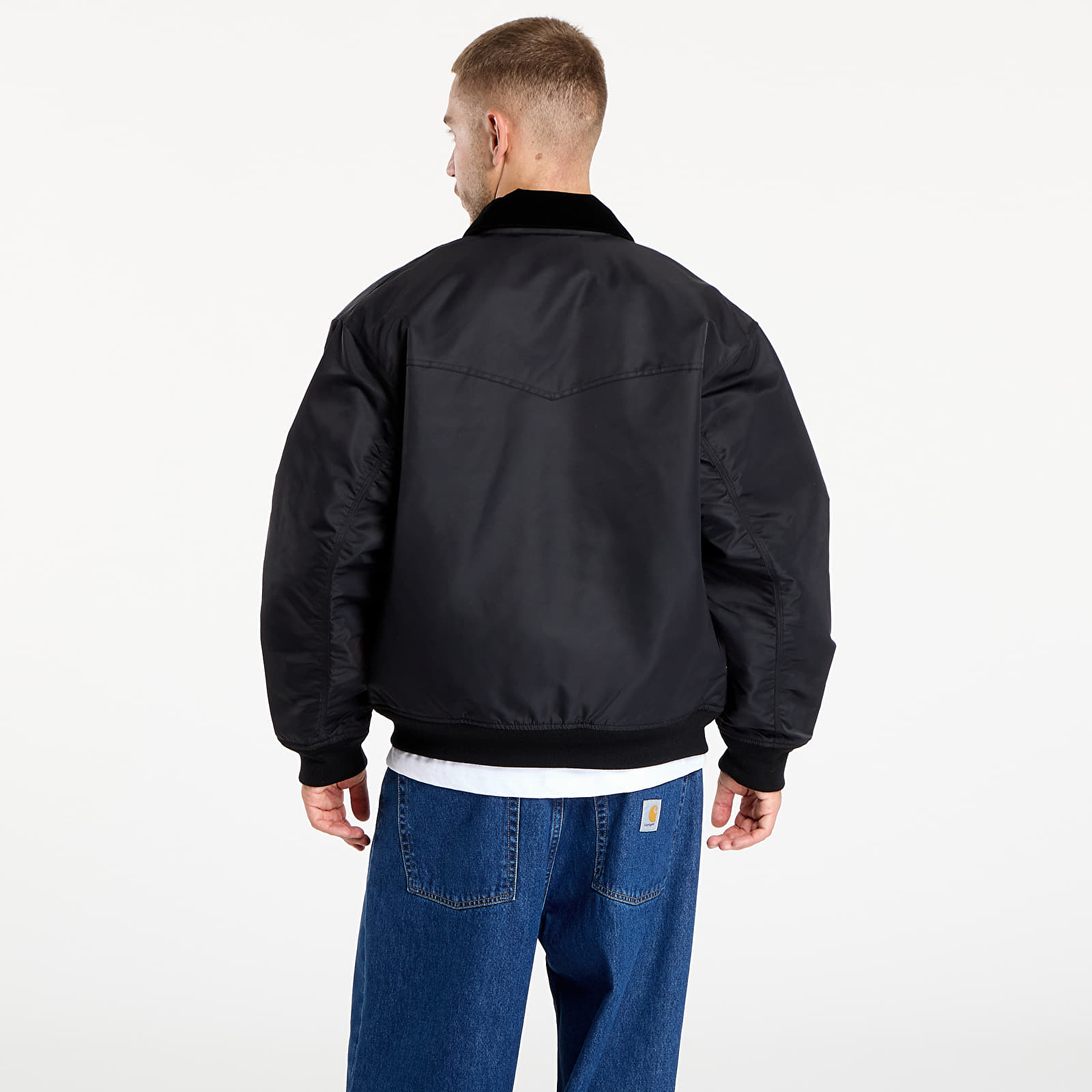 Herrenjacken Carhartt WIP Santa Fe Alumni Jacket Black/ Scarlet