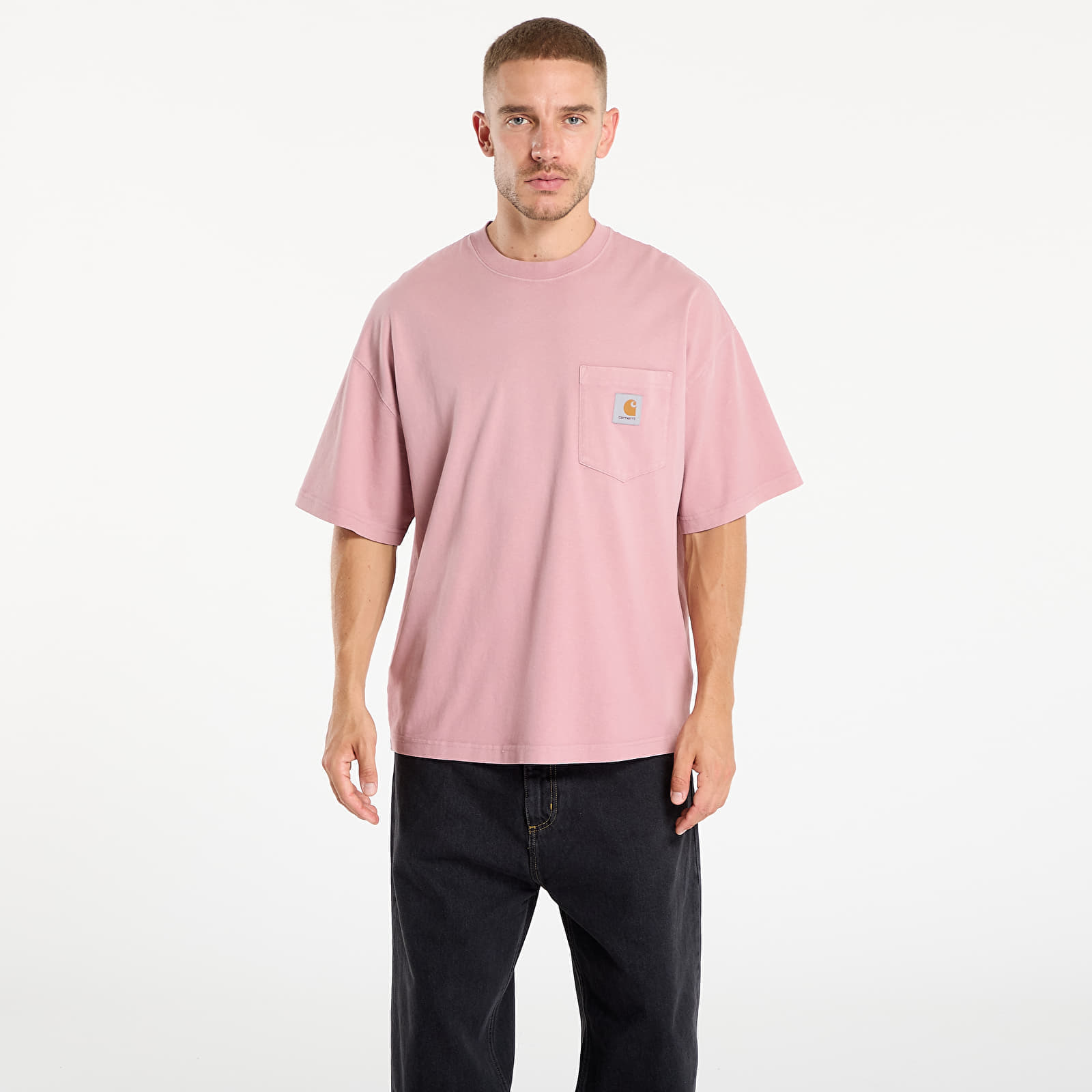 T-shirt Carhartt WIP S/S Hudson Pocket T-Shirt Daphne Chalk Wash M