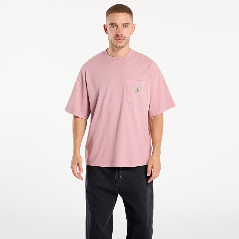 Póló Carhartt WIP S/S Hudson Pocket T-Shirt Daphne Chalk Wash