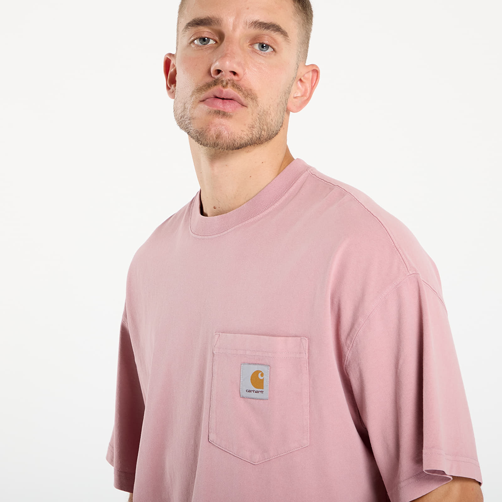 T-Shirts Carhartt WIP S/S Hudson Pocket T-Shirt Daphne Chalk Wash