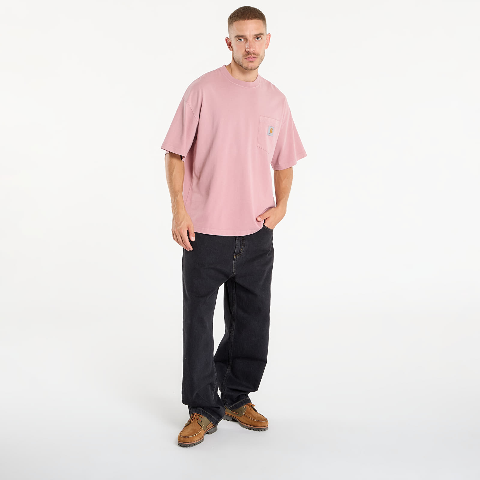 T-Shirts Carhartt WIP S/S Hudson Pocket T-Shirt Daphne Chalk Wash