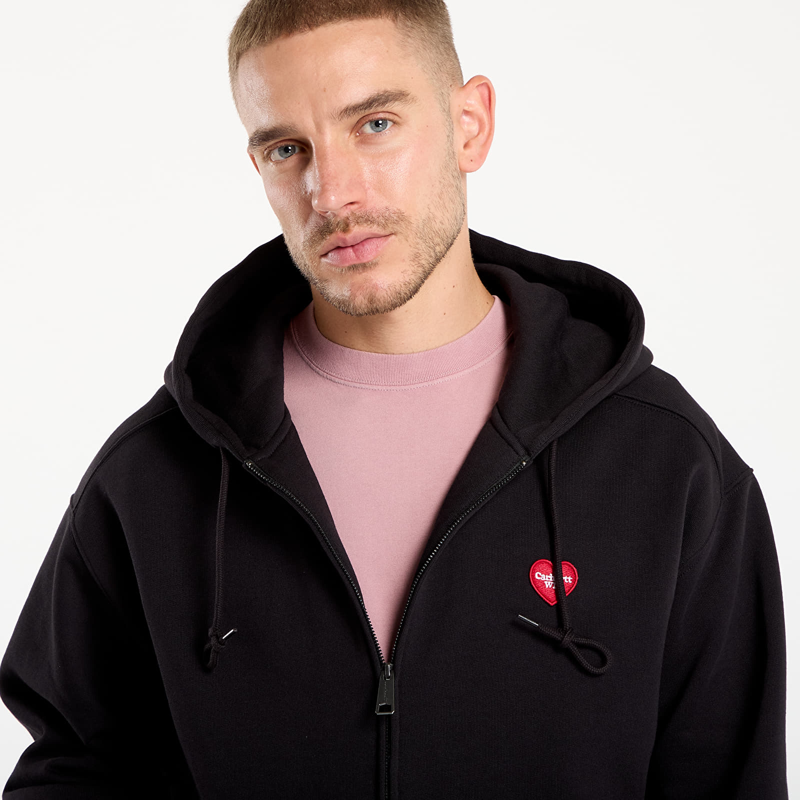 Kapucnis pulóverek és pulcsik Carhartt WIP Hooded Heart II Hartt Sweat Jacket Black