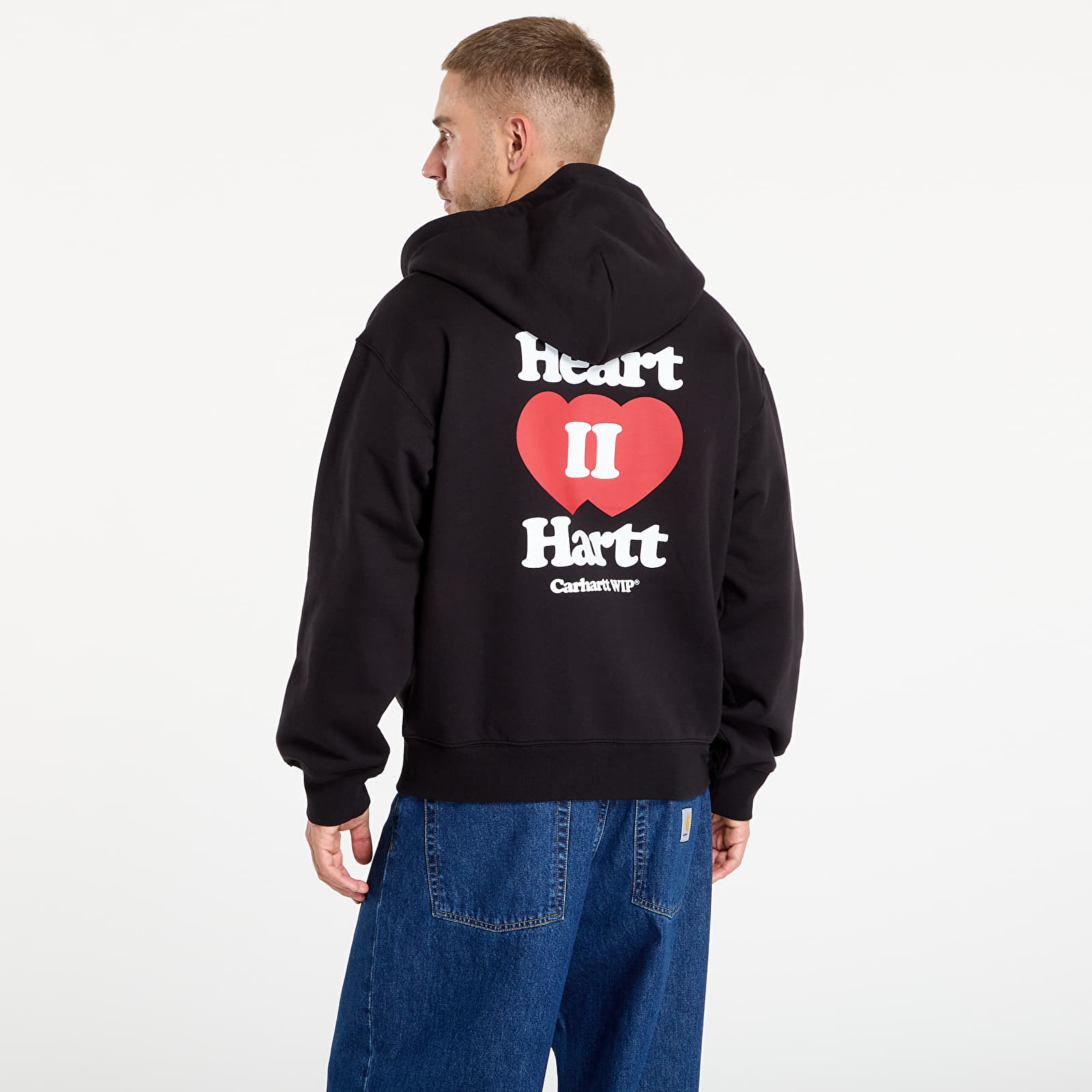Kapucnis pulóverek és pulcsik Carhartt WIP Hooded Heart II Hartt Sweat Jacket Black