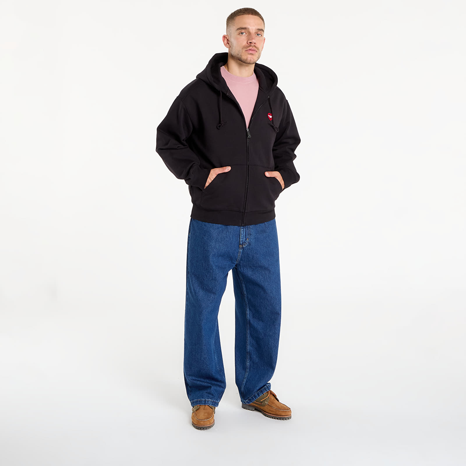 Kapucnis pulóverek és pulcsik Carhartt WIP Hooded Heart II Hartt Sweat Jacket Black