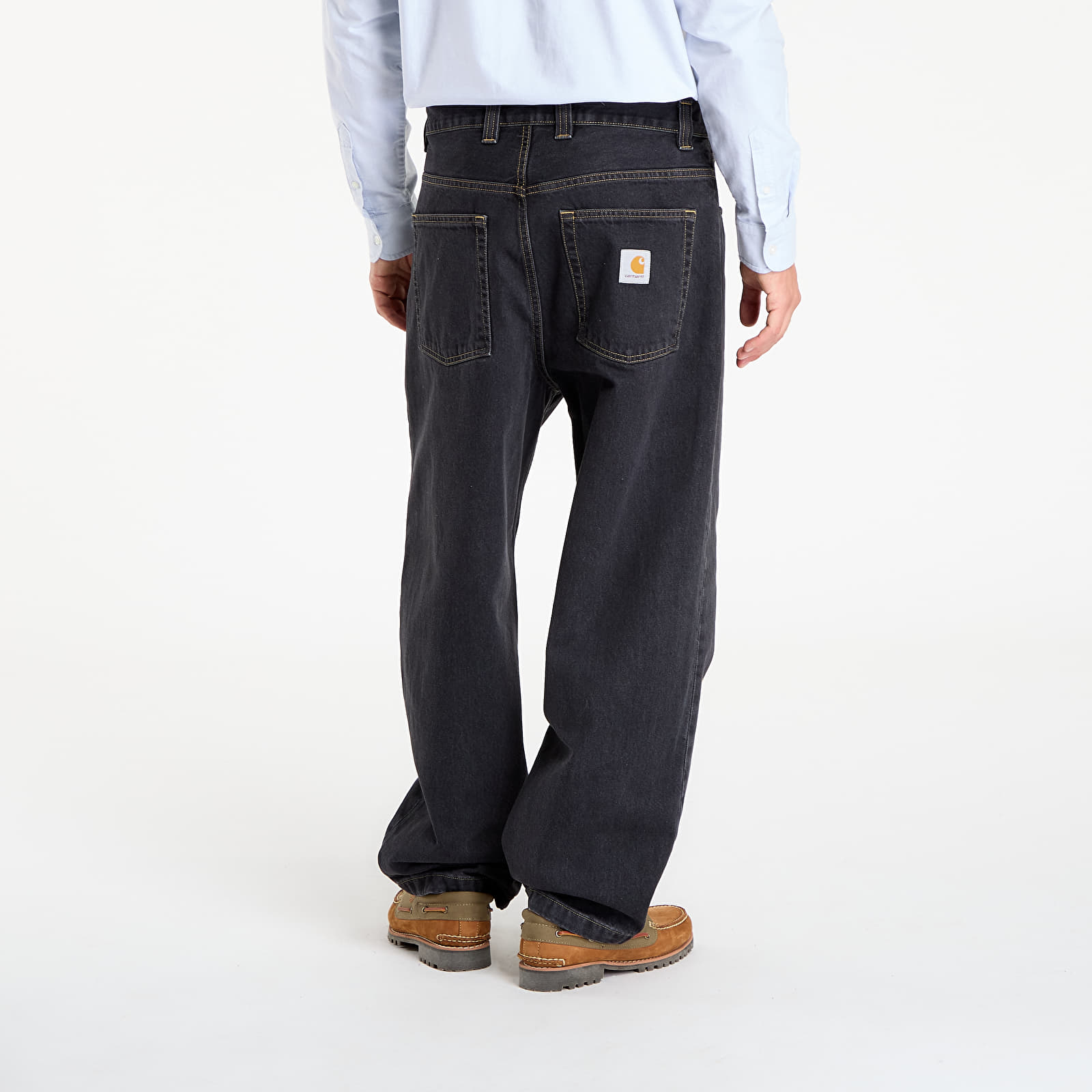 Férfi farmerek Carhartt WIP Brandon Pant Black Stone Washed