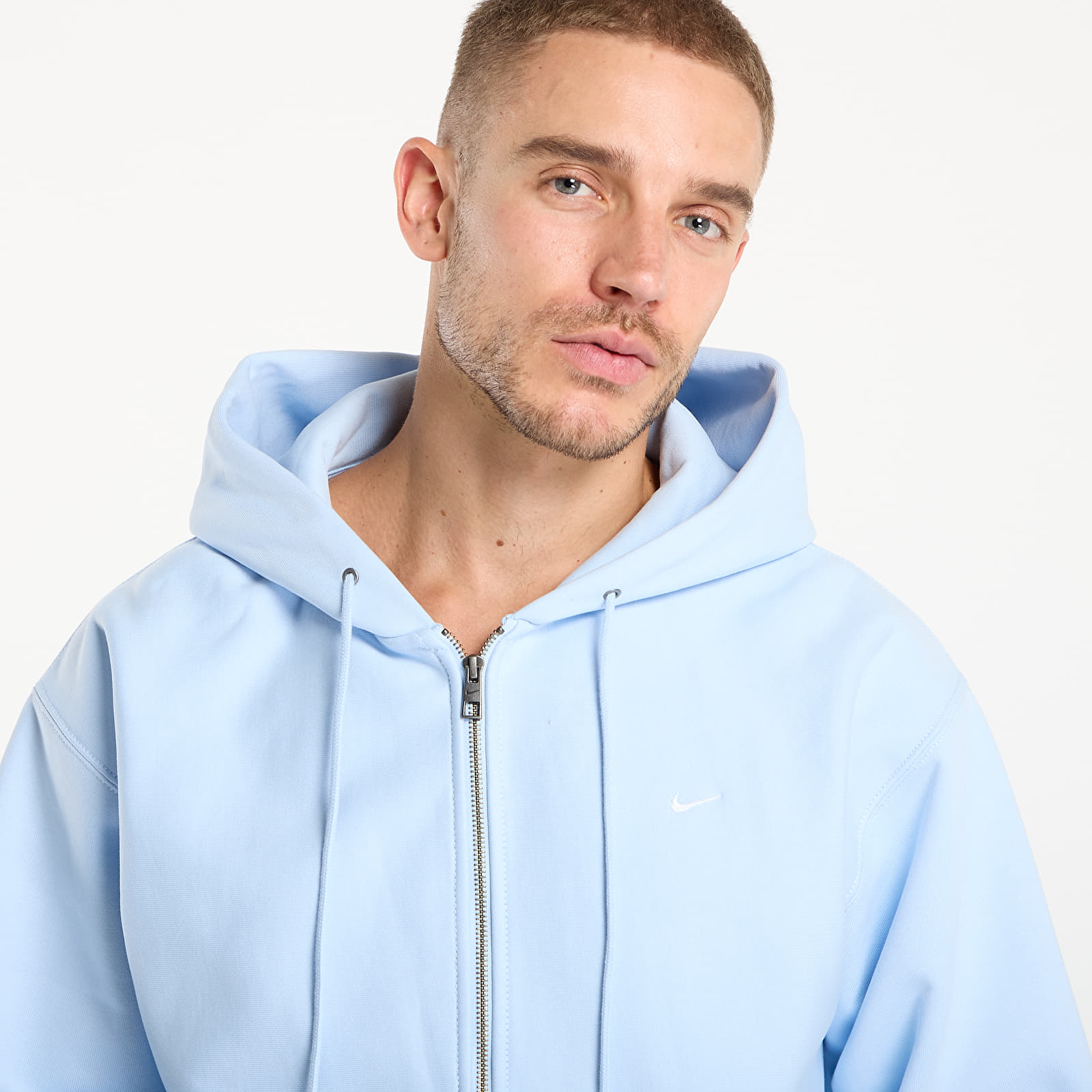Hoodies voor heren Nike Solo Swoosh Men's Full-Zip Fleece Hoodie Celestine Blue/ Celestine Blue/ White