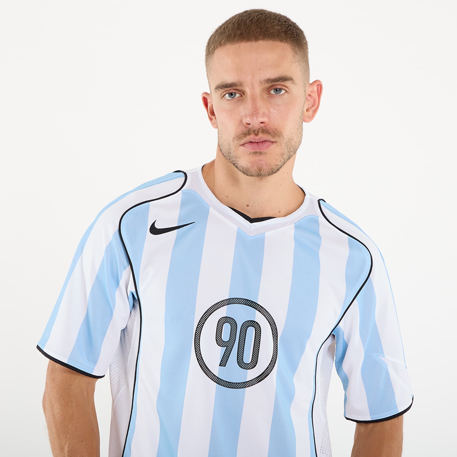 Trikots für Männer Nike Total 90 Men's Dri-FIT Soccer Jersey Psychic Blue/ White/ Black/ Black
