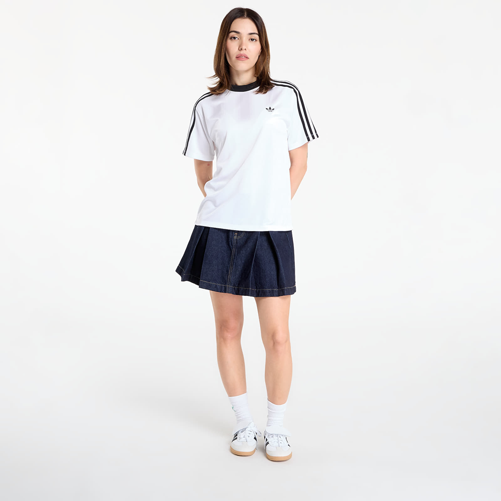 T-Shirts Frau adidas Adicolor Football Jacquard T-Shirt White