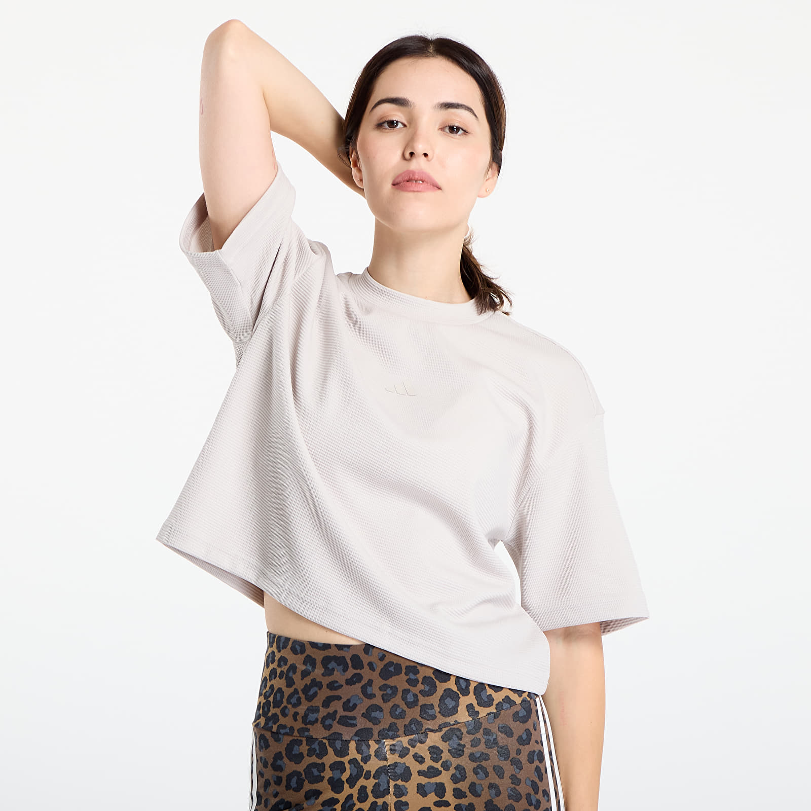 T-Shirts Frau adidas Yoga Motion Waffle T-Shirt Wonder Alumina