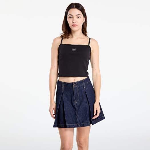 Calvin Klein Jeans  Woven Label Rib Crop Black