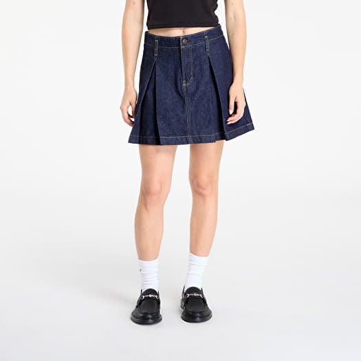 Rock Calvin Klein Jeans Pleated Denim Skirt Blue