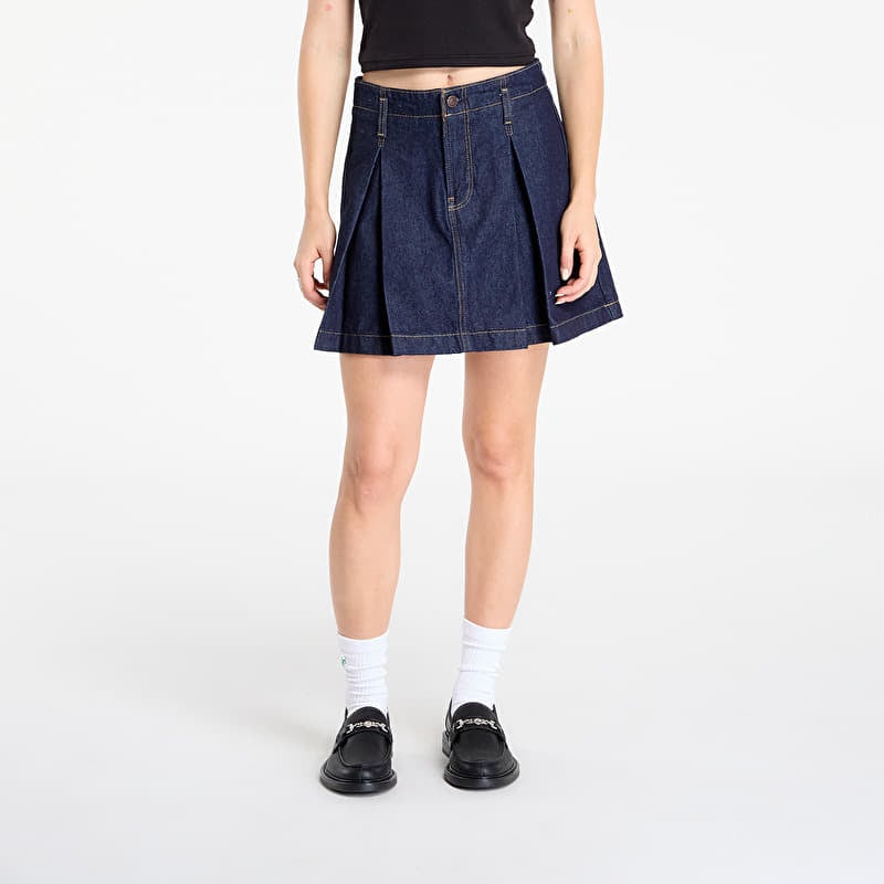 Sukňa Calvin Klein Jeans Pleated Denim Skirt Blue
