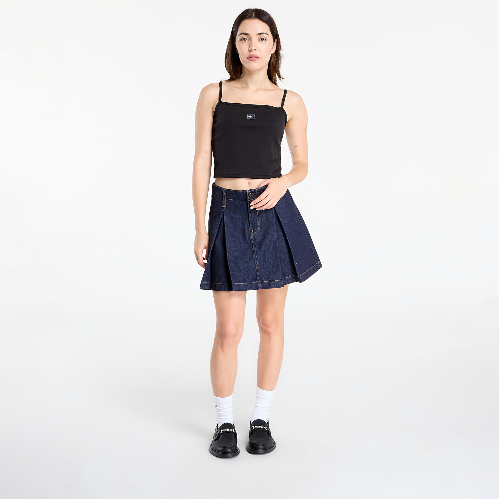 Gonne Calvin Klein Jeans Pleated Denim Skirt Blue