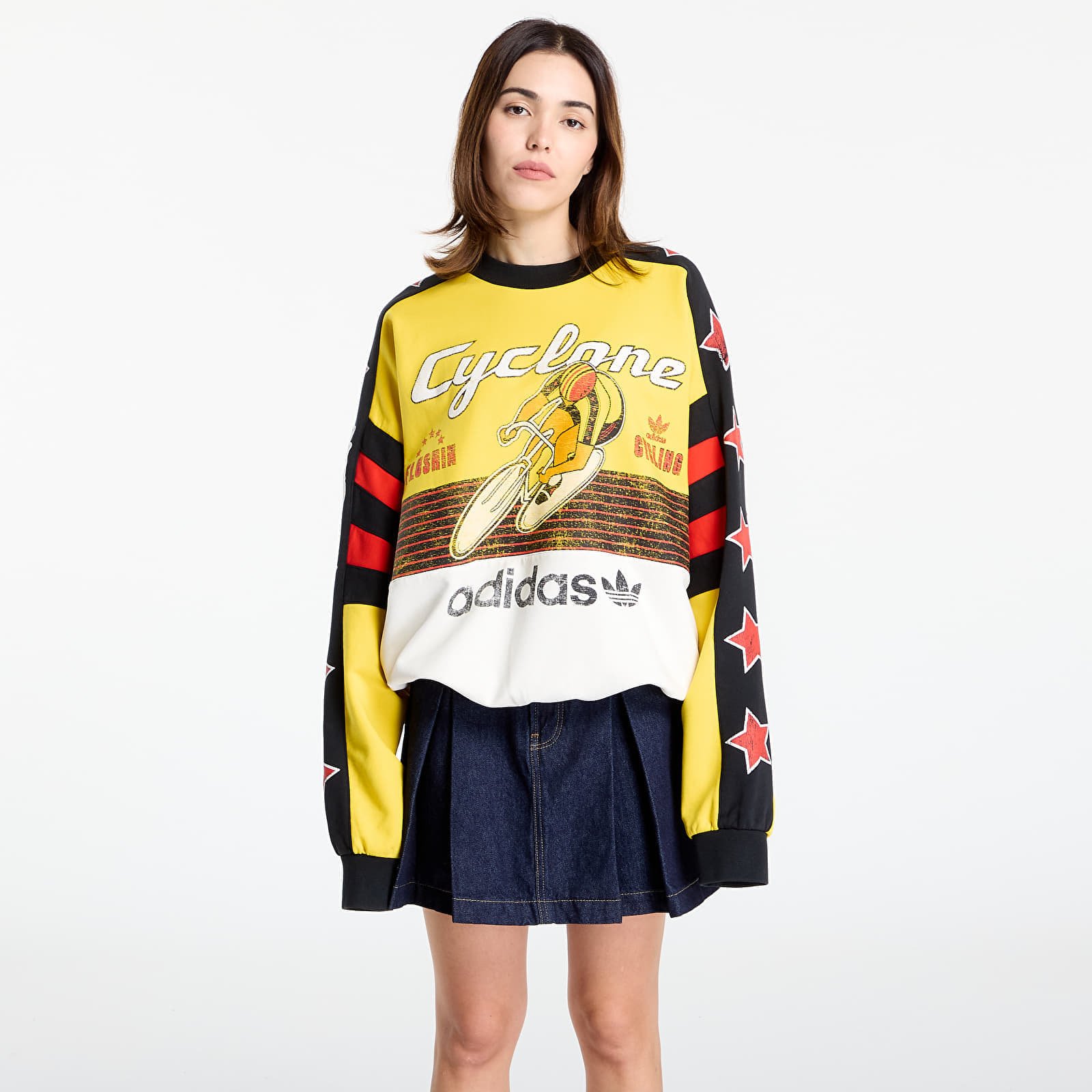 adidas Archive Cycling Sweatshirt Eqt Yellow/ Cloud White/ Black XL
