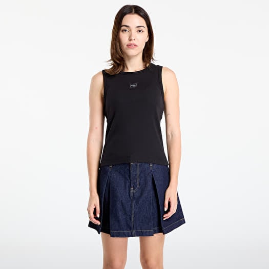 Calvin Klein Jeans A - Woven Label 2X2 Tank Top Black