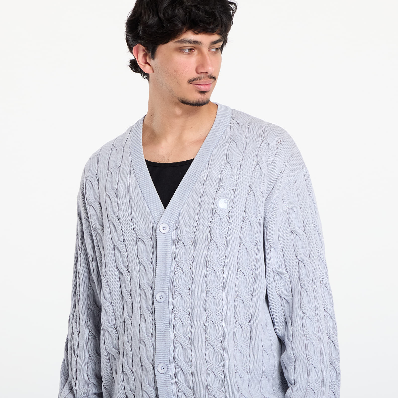 Kapuzenpullover und Sweatshirts für Männer Carhartt WIP Carter Cardigan Blue Fog Garment Dyed