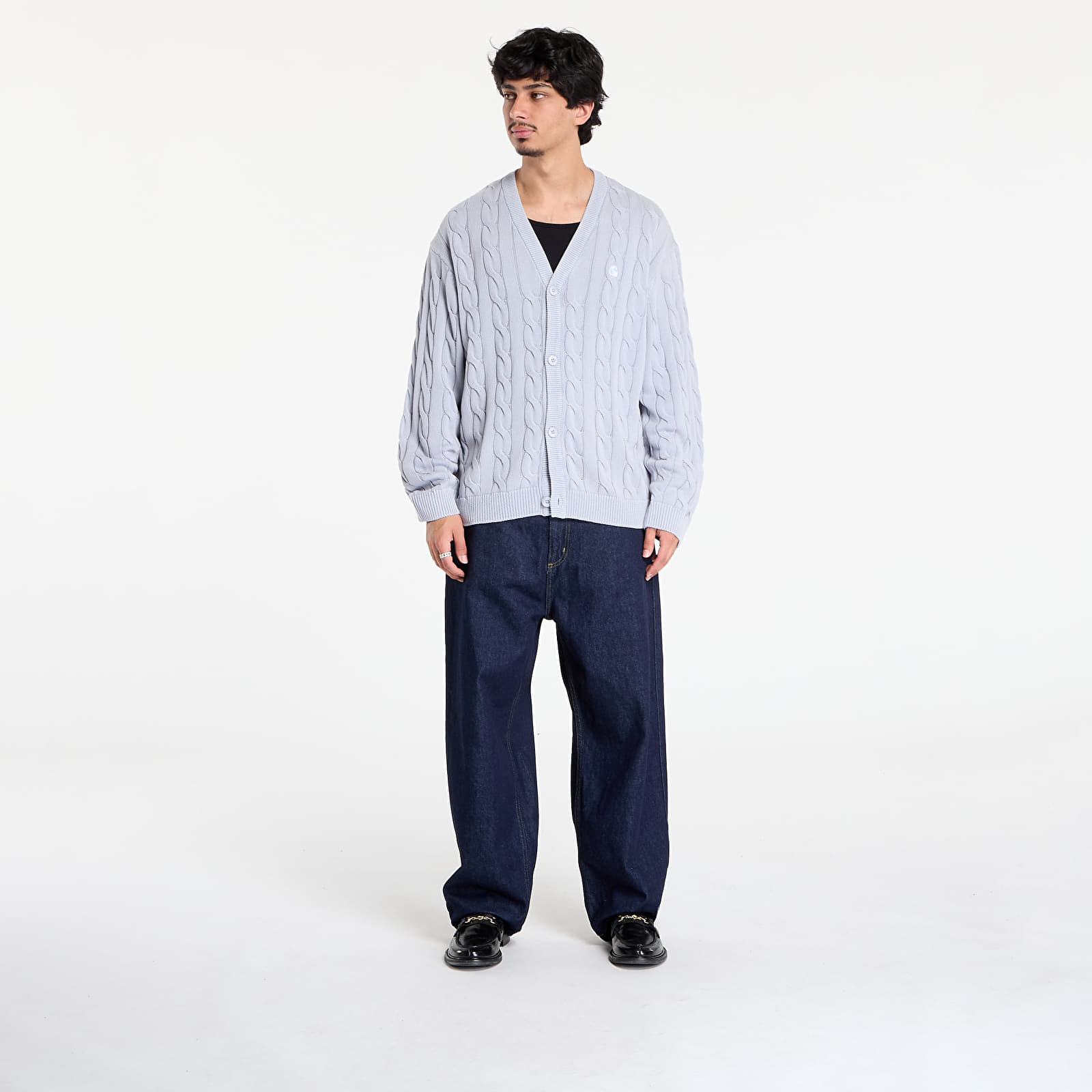 Kapuzenpullover und Sweatshirts für Männer Carhartt WIP Carter Cardigan Blue Fog Garment Dyed