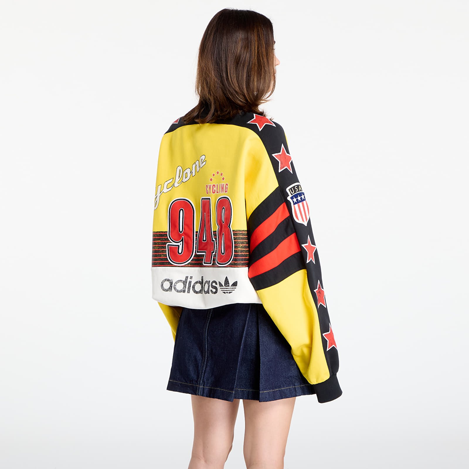 Felpe e maglioni da donna adidas Archive Cycling Sweatshirt Eqt Yellow/ Cloud White/ Black