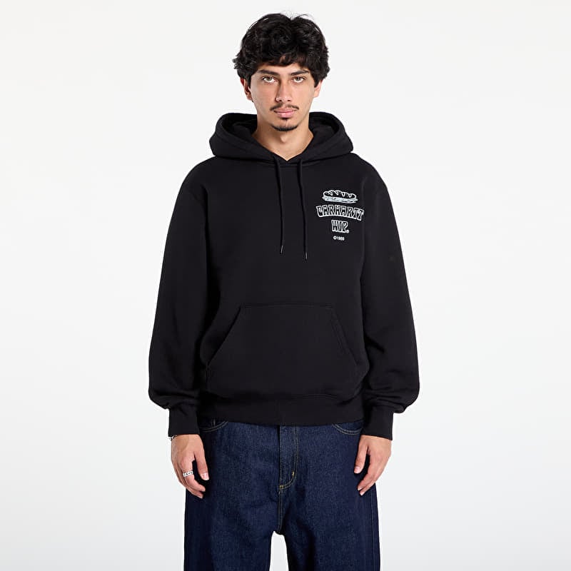 Kampsun Carhartt WIP Hooded Sandwich Sweat Black/ Blue Fog
