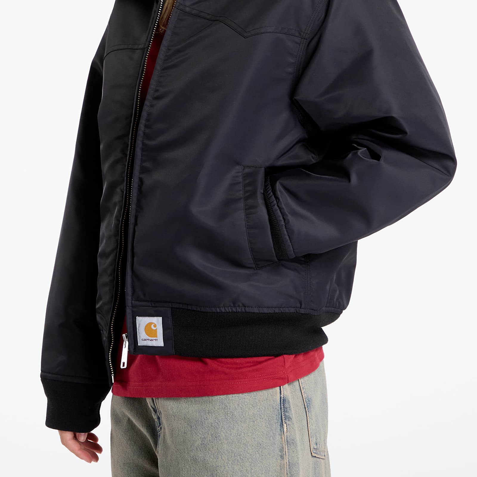 Jachete pentru bărbați Carhartt WIP Santa Fe Alumni Jacket Black/ Scarlet