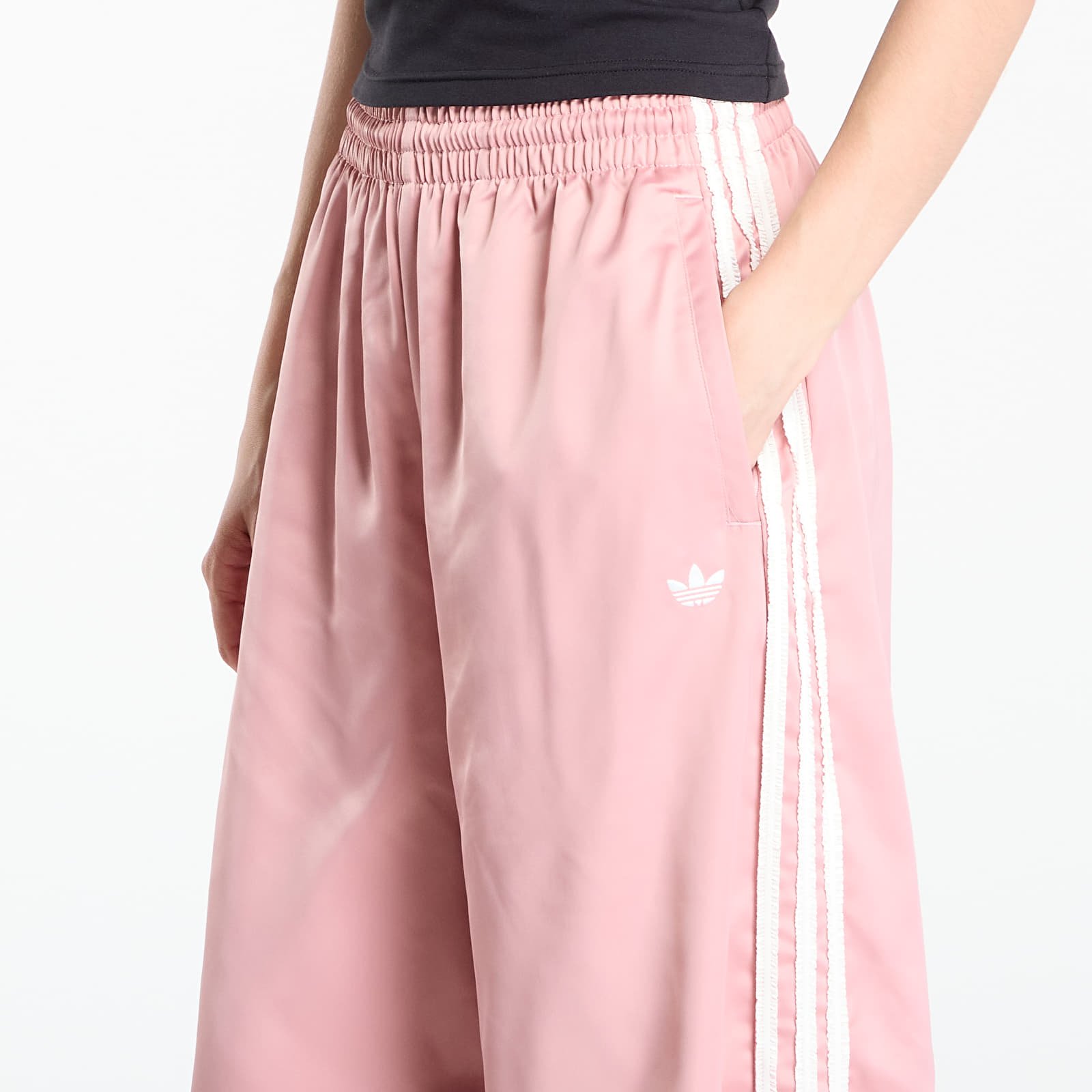 Pants adidas Originals Satin Wide Leg Tracksuit Bottoms Ruffle 3-Stripes Wonder Mauve/ Cream White