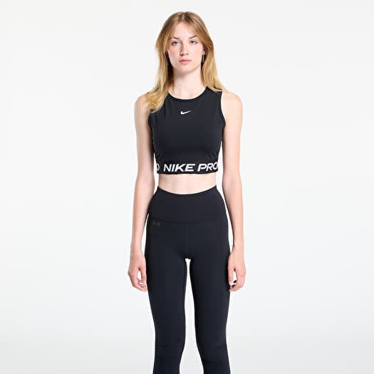 Nike Pro Women's Dri-FIT Cropped Tank Top Black/ White
