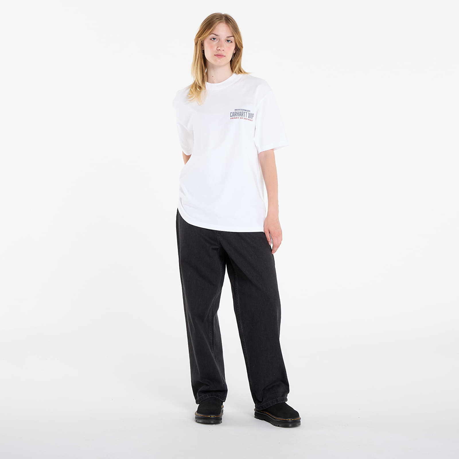 Miesten T-paidat Carhartt WIP S/S Arcan T-Shirt White Heavy Stone Wash