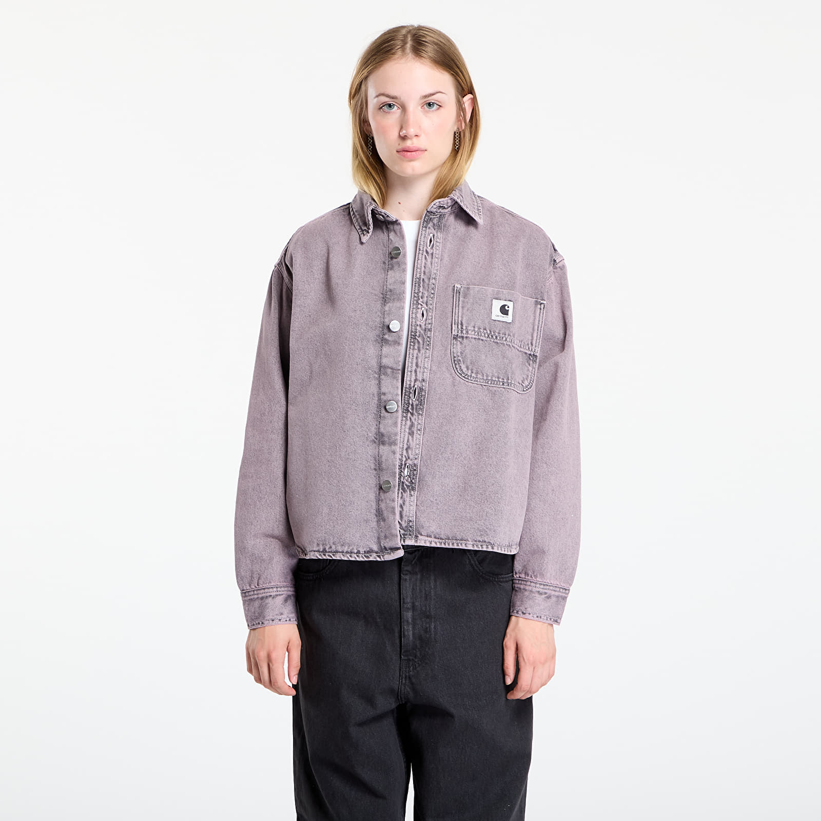 Hemden für Frauen Carhartt WIP W' Georgia Shirt Jac Black/ Hortensia Garment Dyed