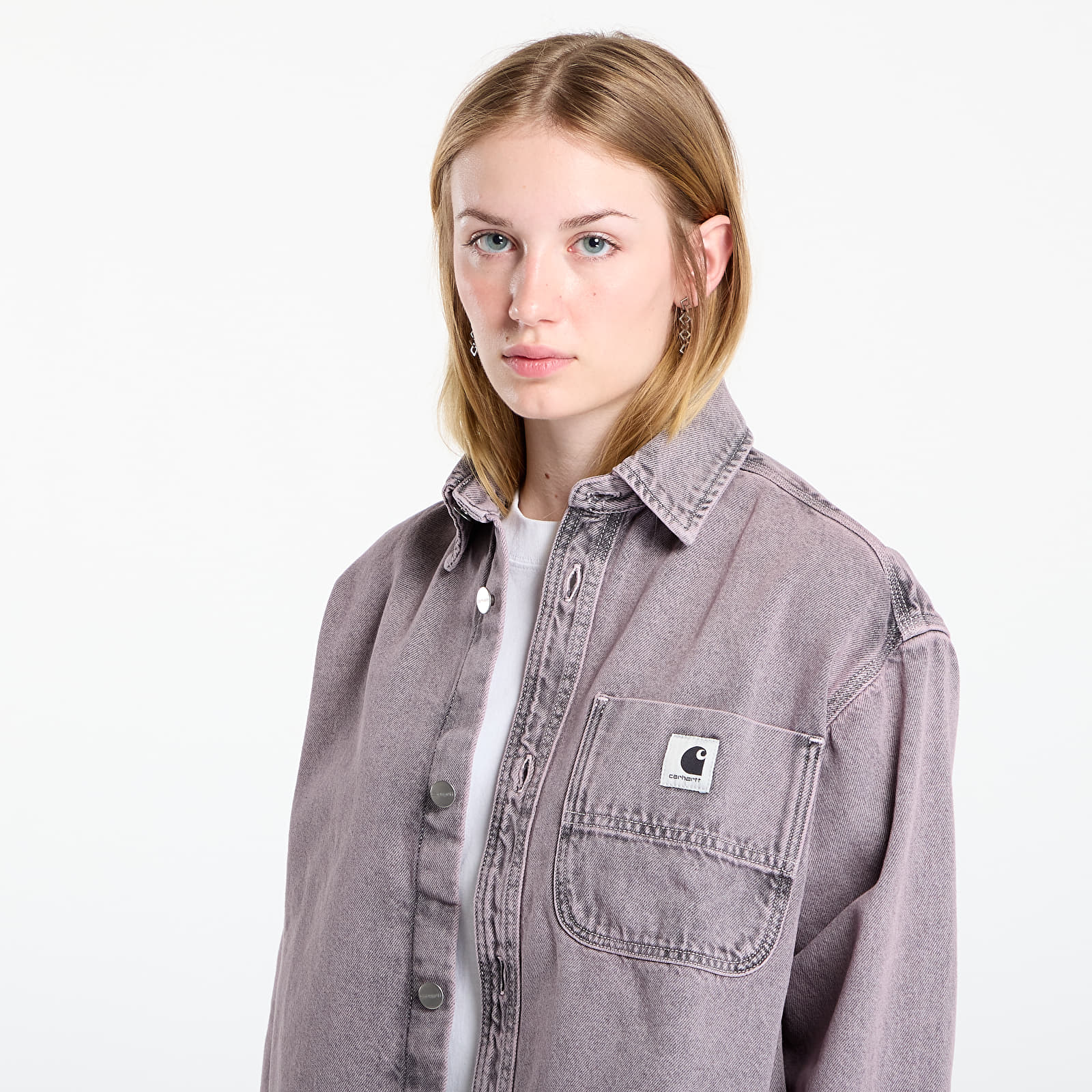 Hemden für Frauen Carhartt WIP W' Georgia Shirt Jac Black/ Hortensia Garment Dyed