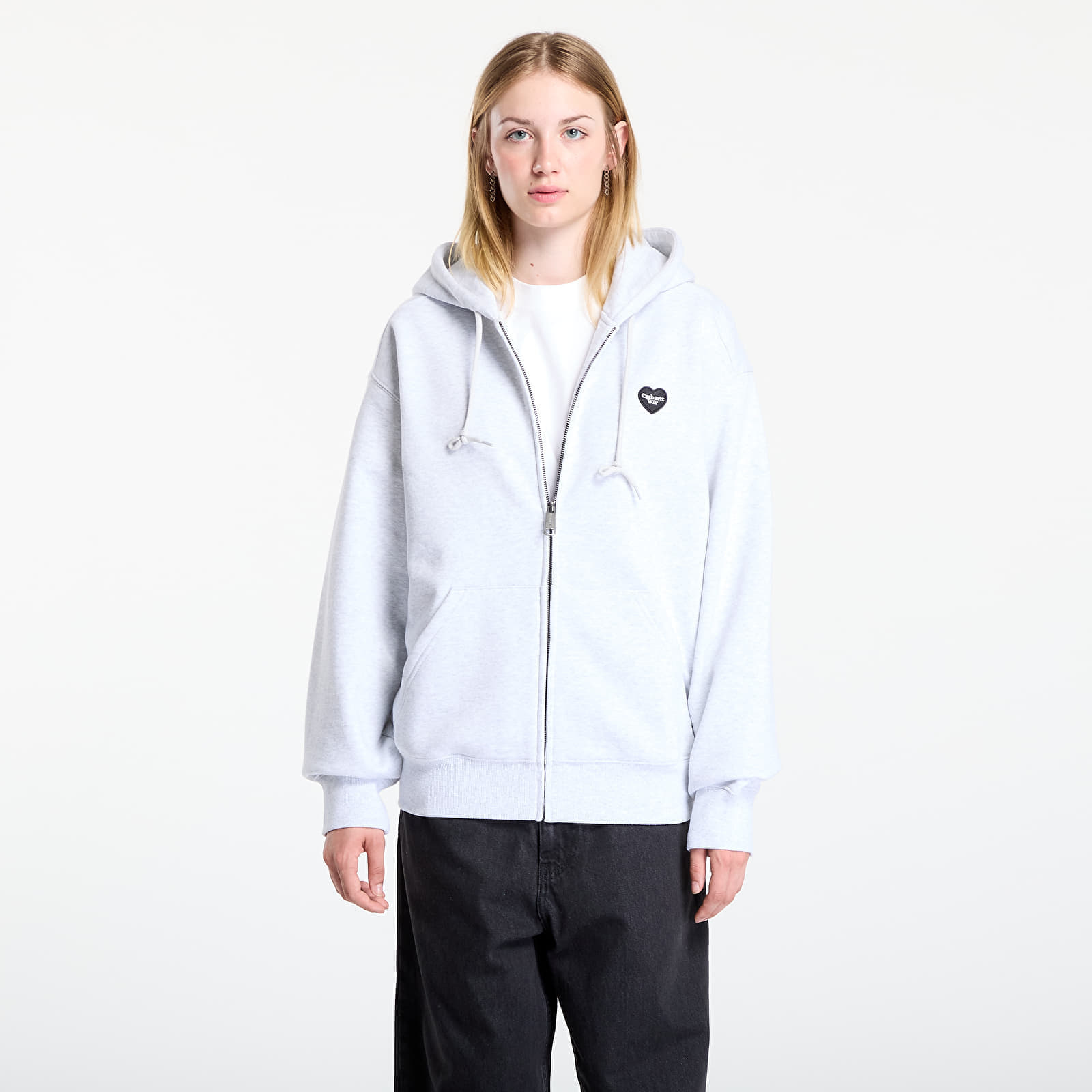 Sweatshirt Carhartt WIP Hooded Heart II Hartt Sweat Jacket Ash Heather XXL