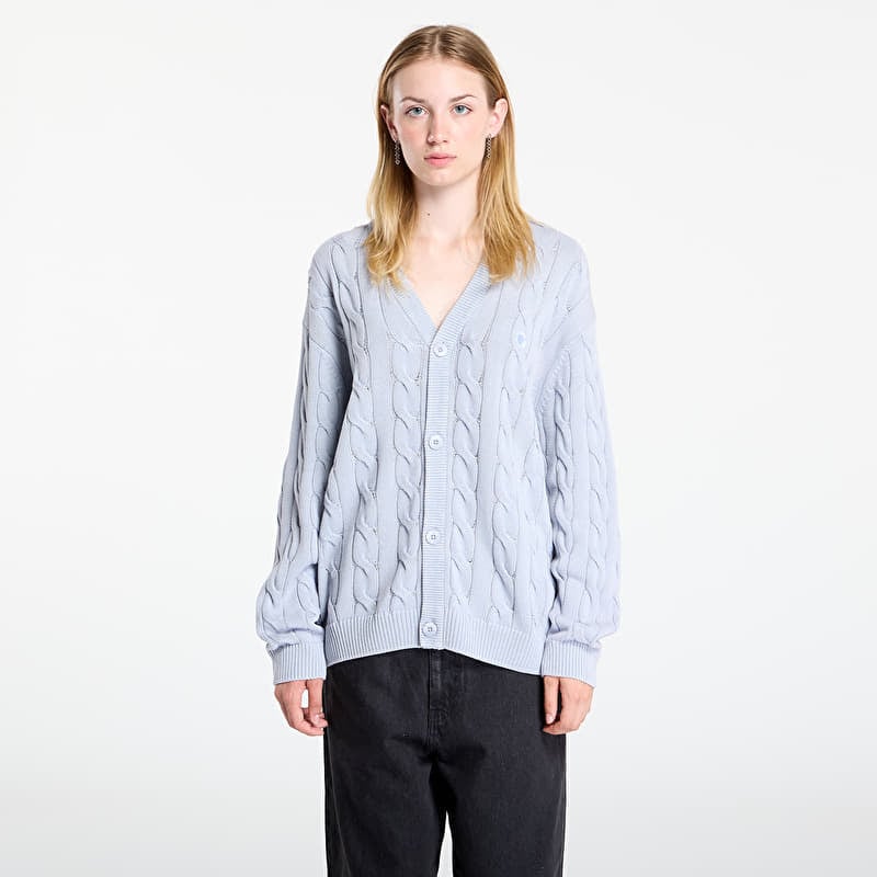 Džemper Carhartt WIP Carter Cardigan UNISEX Blue Fog Garment Dyed