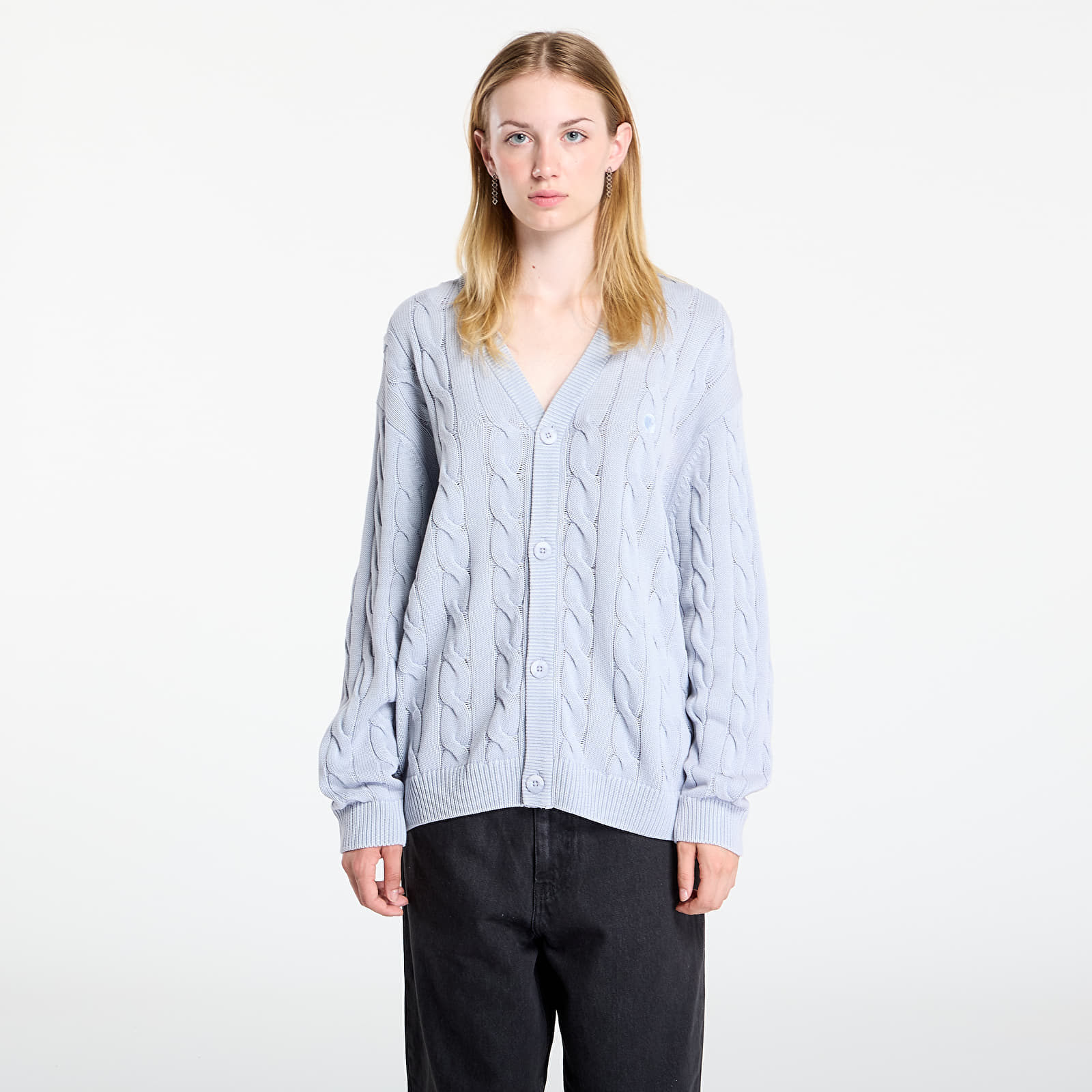 Kapuzenpullover und Sweatshirts für Männer Carhartt WIP Carter Cardigan Blue Fog Garment Dyed
