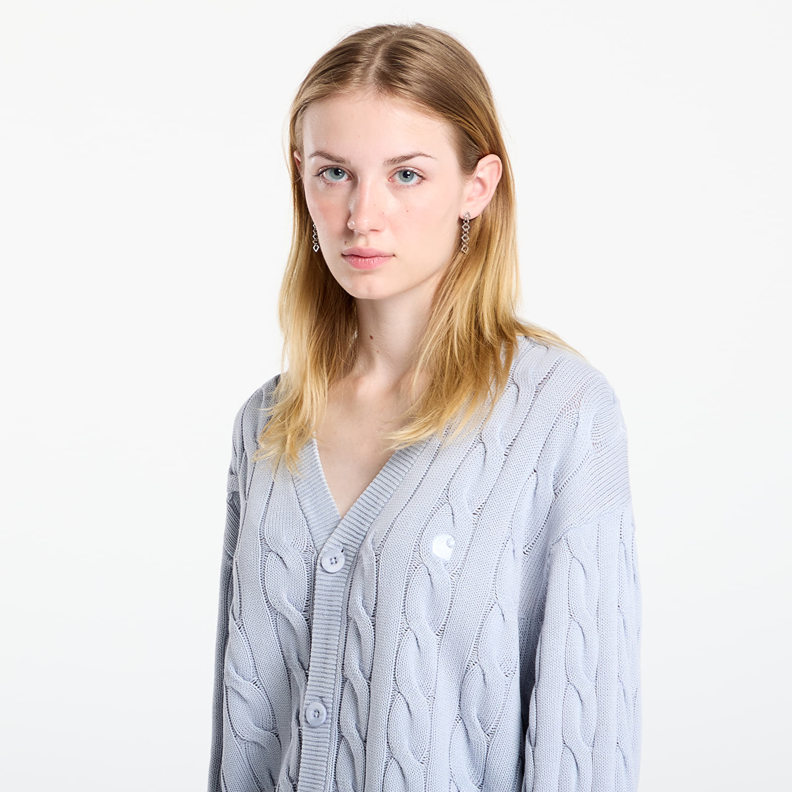 Kapuzenpullover und Sweatshirts für Männer Carhartt WIP Carter Cardigan Blue Fog Garment Dyed