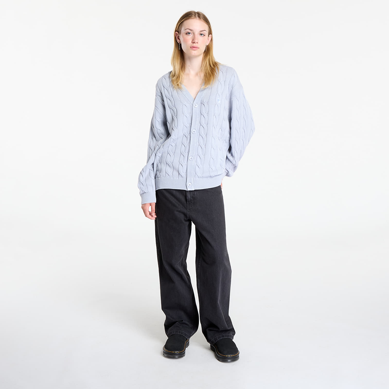 Kapuzenpullover und Sweatshirts für Männer Carhartt WIP Carter Cardigan Blue Fog Garment Dyed