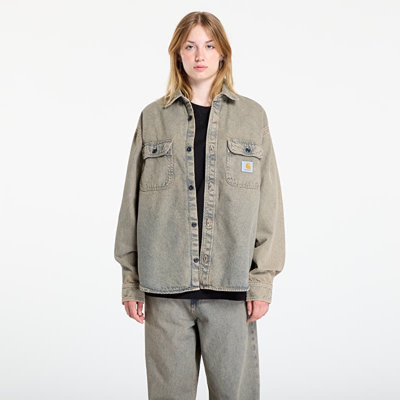 Hemd Carhartt WIP Tigan Shirt Jac Blue/ Leather Garment Dyed